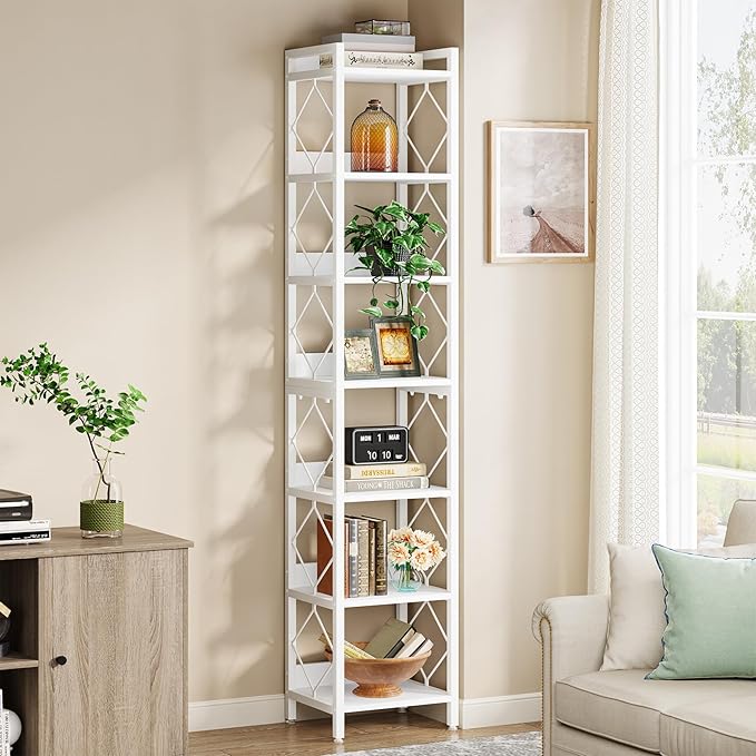 Tribesigns 78.7 Inch Extra Tall Narrow Bookshelf, 7 Tier Skinny Bookcase - Image 3
