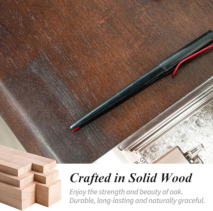 Computer Desk, Foldable Desk, Home Office Desks, Solid Wood Writing Desk - Image 4