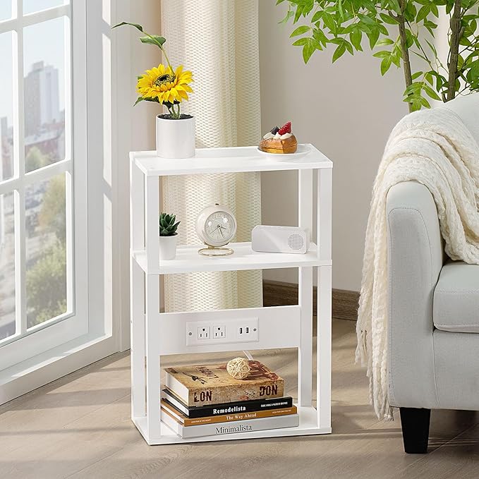 3-Tier Small Narrow Wood Side Table - Image 7