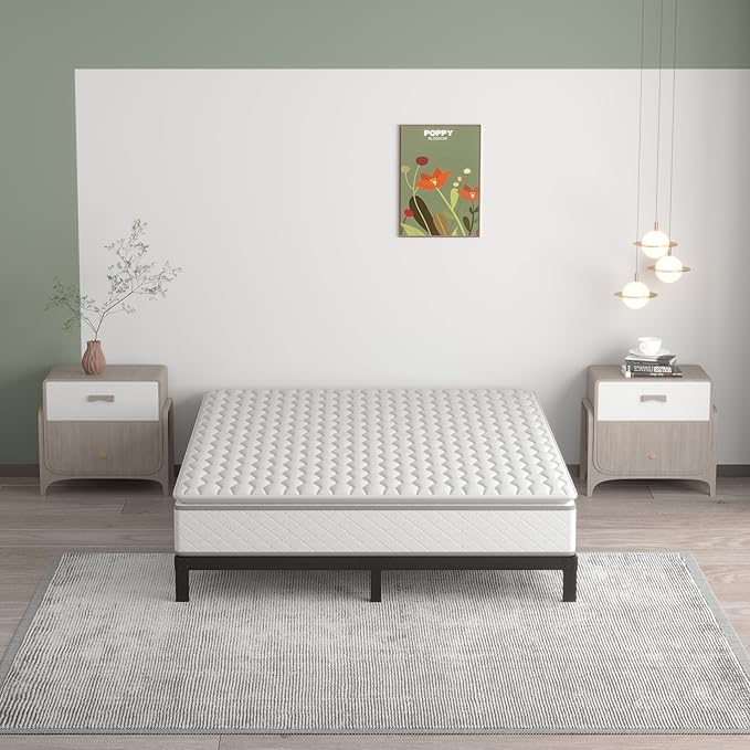 7 Inch Full Bed Frame No Box Spring Need, Low Profile Metal Platform Full Size - Image 6
