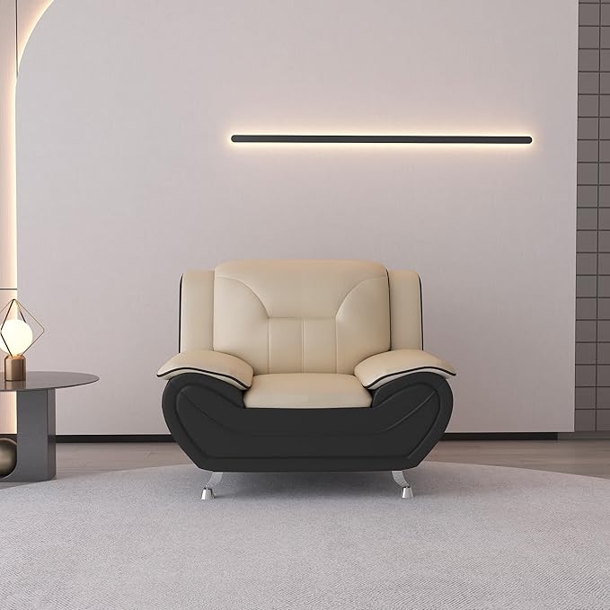 Container Furniture Direct Michael Modern Faux Leather Upholstered Stainless by ContainerDirect