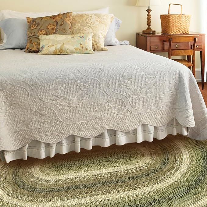 Homespice Pinecone Green Oval Rugs 6x9' – Rustic Jute Oval Area Rugs by Homespice