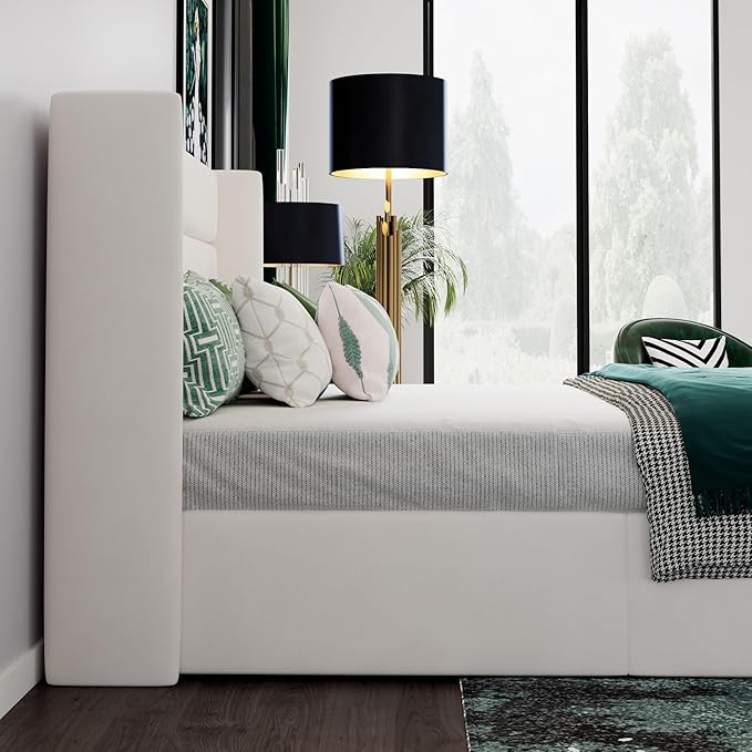 SHA CERLIN Full Size Lift Up Storage Bed/Velvet Upholstered/Modern Wingback - Image 7