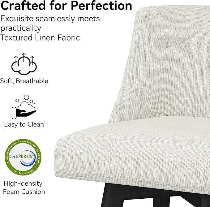 Counter Height Bar Stools Set of 8, Modern Swivel Barstools - Image 3