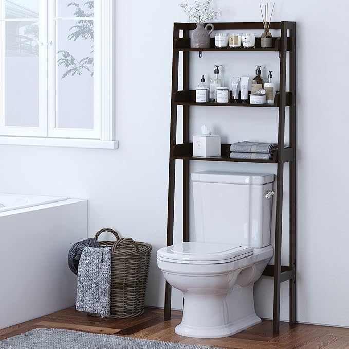 UTEX Over The Toilet Storage, 3-Tier Bathroom Shelves Over Toilet, Behind - Image 6