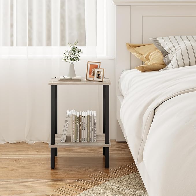 TUTOTAK End Table, Side Table, Nightstand, 2-Tier Storage Shelf, Sofa Table - Image 6