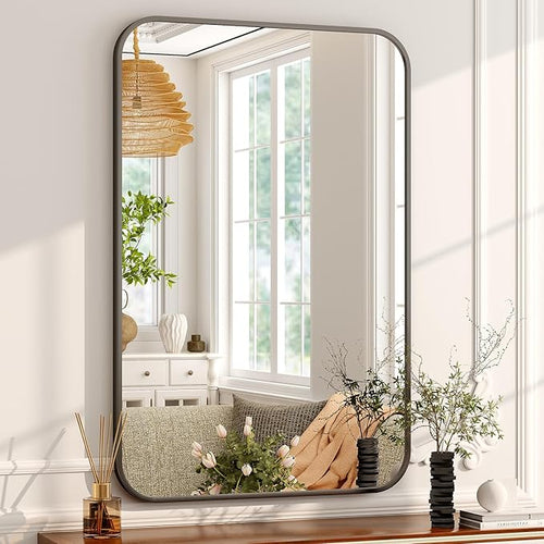 20 x 28 Inch Bathroom Mirror, Rounded Rectangular Vanity Mirror - Image 2