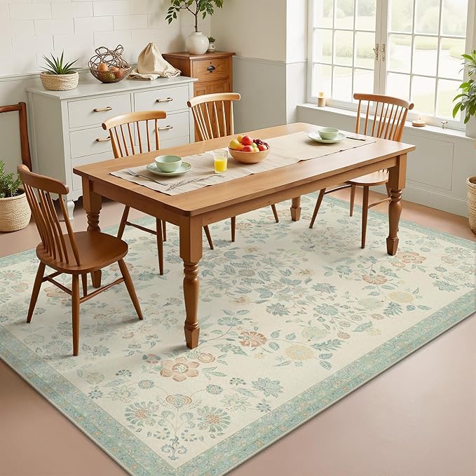 GENIMO 8x10 Area Rugs for Living Room, Machine Washable Non Slip Vintage Rugs - Image 4
