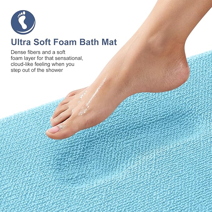 OLANLY Thick Memory Foam Bath Mat Rug 24x16, Extra Soft Absorbent Bathroom Rug - Image 2