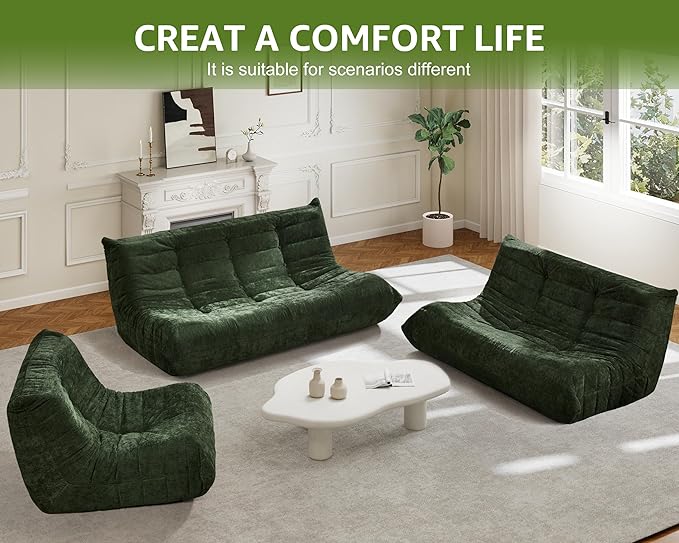 Hobestluk Bean Bag Chairs for Adults Giant Bean Bag Chair Memory Foam BeanBag - Image 7