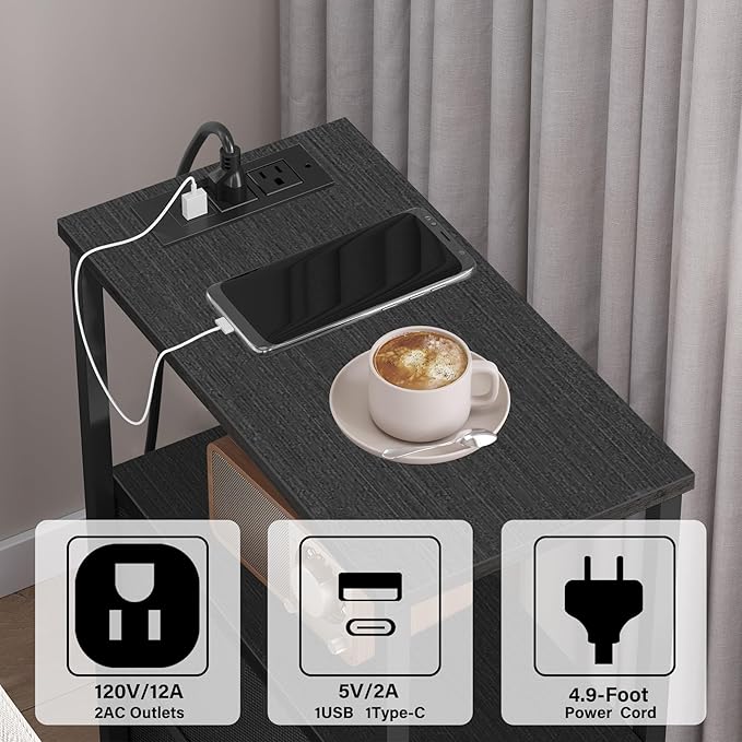 TUTOTAK Small Narrow LED End Table - Image 7