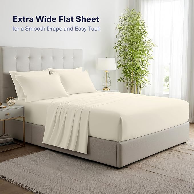Kickoff Viscose Bamboo Sheets Queen Size 4-pc 100% Organic Bamboo Viscose Bed - Image 6