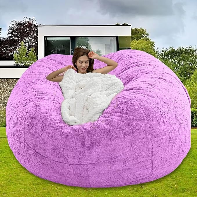Bean Bag Chair for Adults Kids Without Filling Comfy Oversized Round Beanbag - Image 8