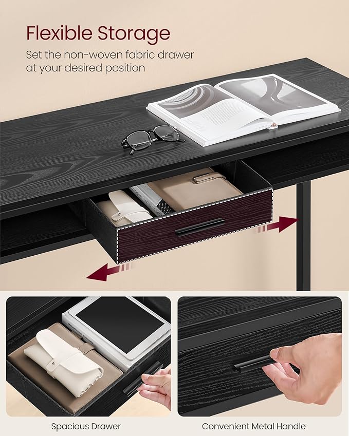 VASAGLE Bar Table with Power Outlets, 39.4 Inches Long Bar Height Pub Table - Image 4