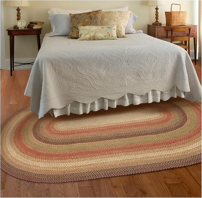 Homespice Gingerbread Jute Brown 4x6' Braided Oval Rugs by Homespice
