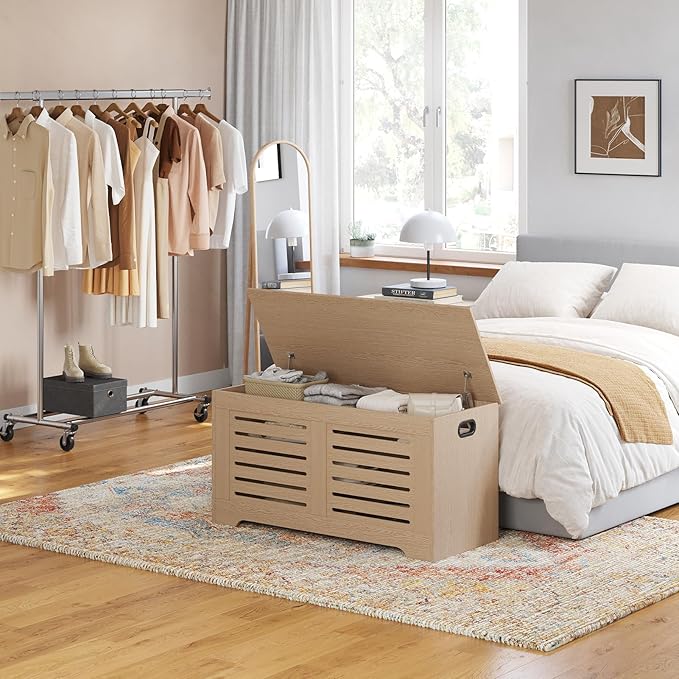 DINZI LVJ Storage Chest, 43.3”Wooden Storage Box - Image 6