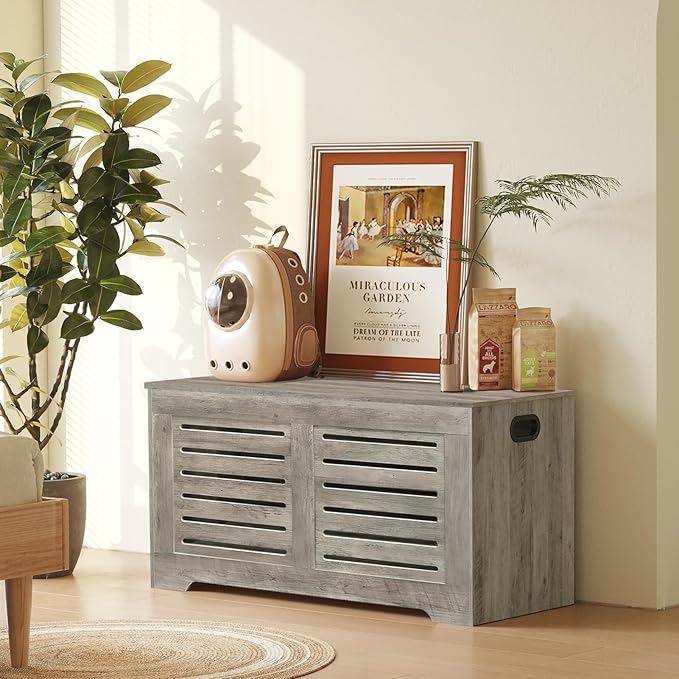 DINZI LVJ Storage Chest, Flip-Top Wooden Toy Box - Image 6