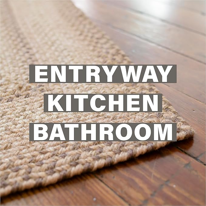 Cookie Dough Brown Oval Braided Rug, 2x3' - Image 8