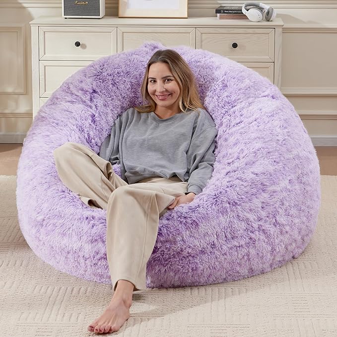 5FT Bean Bag Cover for Stuffed Animals Machine Washable, Gaming Bean Bag Chairs by Unknown