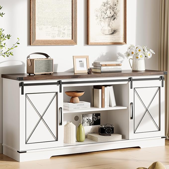 CABIHOME Farmhouse TV Stand and Entertainment Center - Image 9