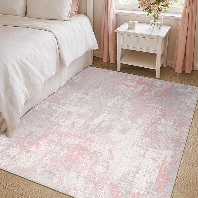Washable Area Rugs 4'x6' Non-Slip Modern Abstract Soft - Image 4