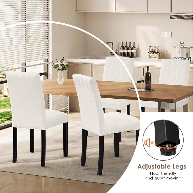 VECELO Upholstered Dining Chairs Set of 4, Modern Accent Parsons - Image 7