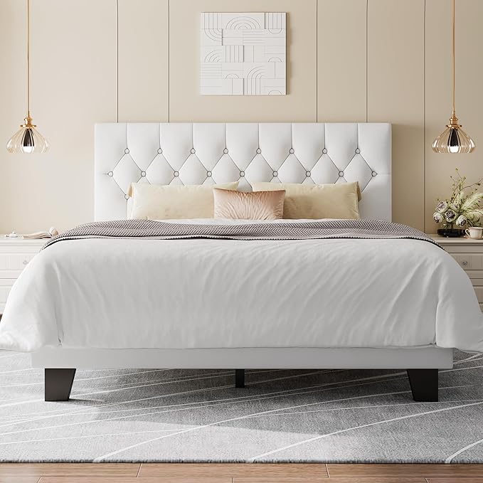 Feonase Velvet Full Size Platform Bed Frame - Image 7