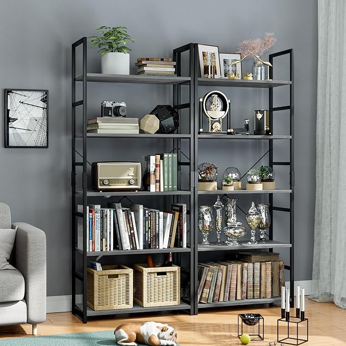 OTK 5 Tier Bookshelf, Tall Bookcase, Office Shelf Storage Organizer, Modern - Image 5