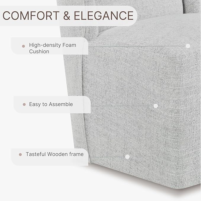 Dining Chairs with Casters Require Assembly Upholstered Wingback Single Sofa - Image 6