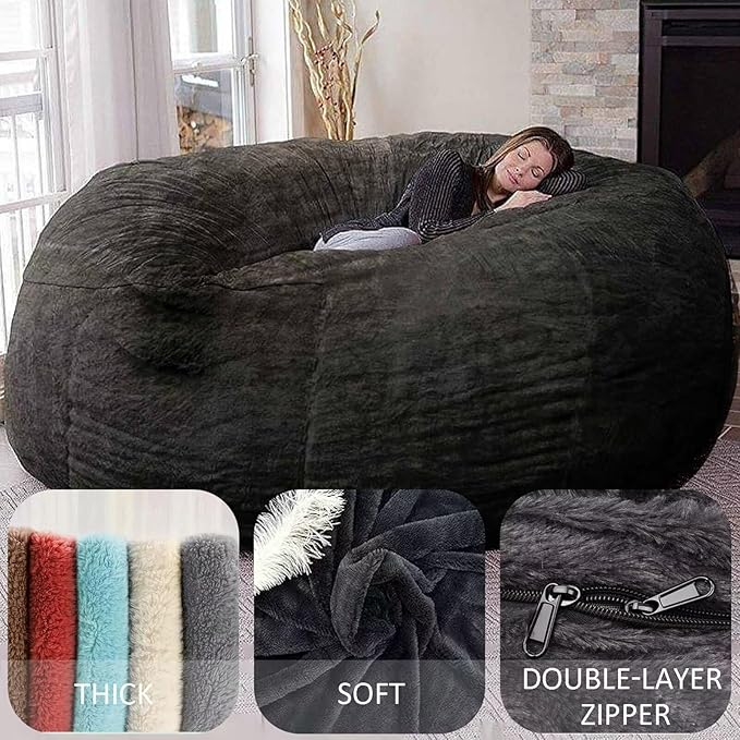 BCU Oversized Bean Bag Cover Comfy Beanbag Chair - Image 2