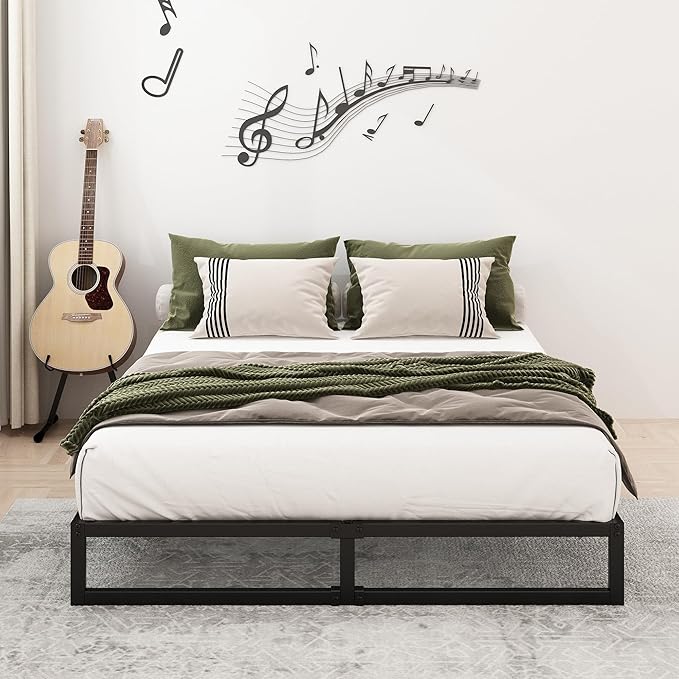 8 Inch Full Bed Frame No Box Spring Needed, Heavy Duty Metal Platform Beds - Image 5