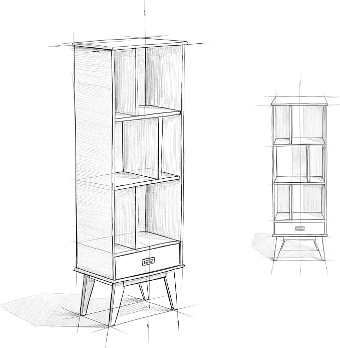 SIMPLIHOME Draper 22 inch Mid-Century Modern 6 Cubbie Bookcase - Image 14