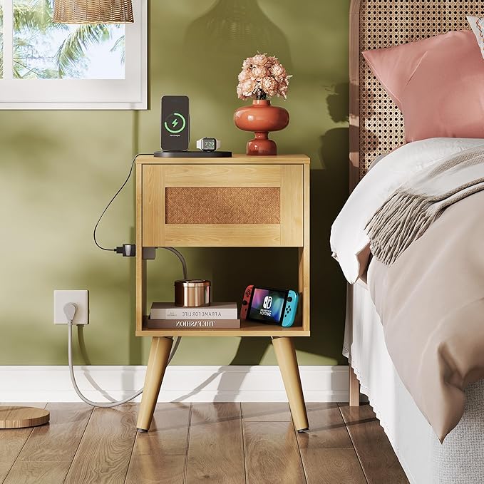 WLIVE Rattan Nightstands Set of 2 - Image 2