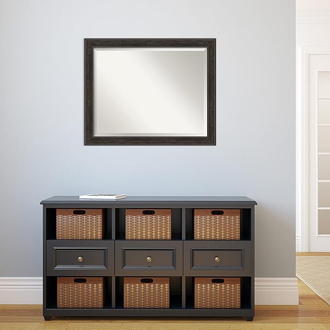 Amanti Art Brown Wall Mirror 26x32 Shipwreck Greywash Narrow Rectangle Bathroom - Image 6