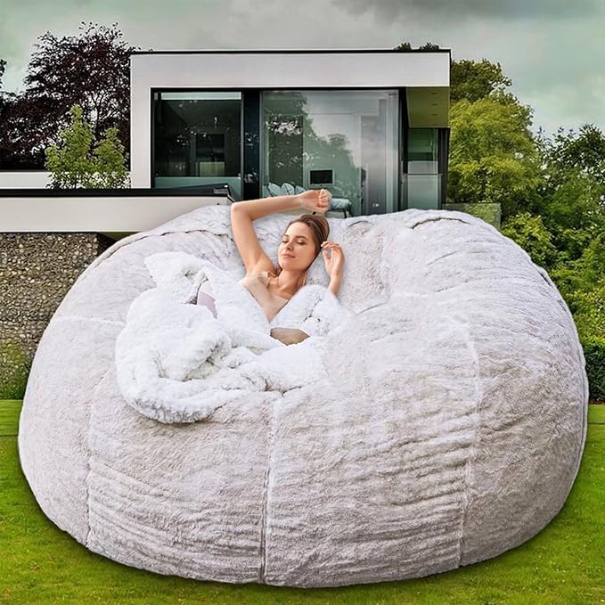 Bean Bag Chair for Adults Kids Without Filling Comfy Oversized Round Lazy Sofa - Image 8