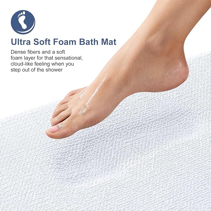 OLANLY Thick Memory Foam Bath Mat Rug 59x24, Extra Soft Absorbent Bathroom Rug - Image 2