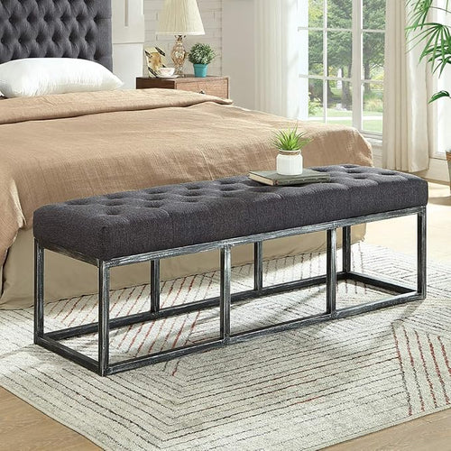 24KF Upholstered Tufted Long Bench by WEMARTHOMEDECOR