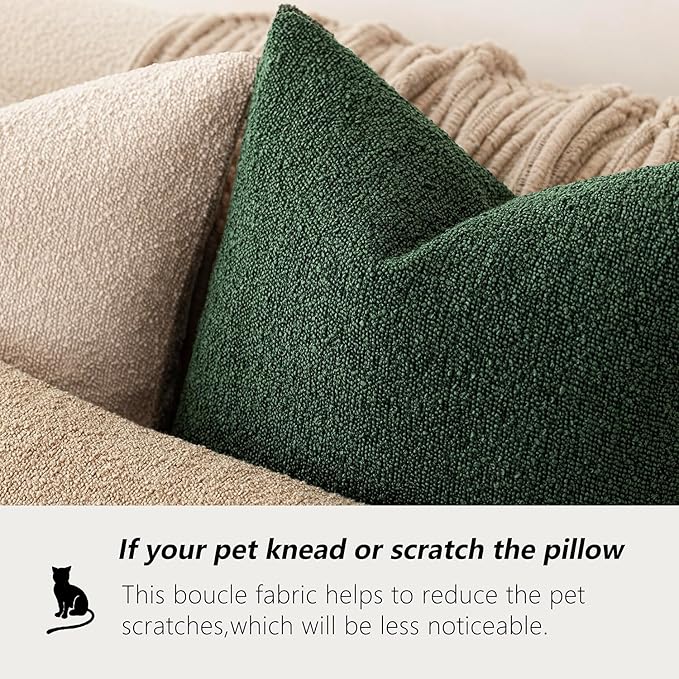 Foindtower Set of 2, Decorative Textured Boucle Throw Pillow Covers Accent - Image 4