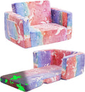 Toddler Chair Comfy, 2-in-1 Soft Toddler Couch Fold Out by inhand