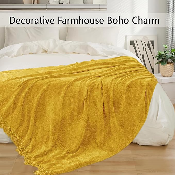 Chenille Throw Blanket for Couch 50"X 60", Soft Cozy Throws - Image 5