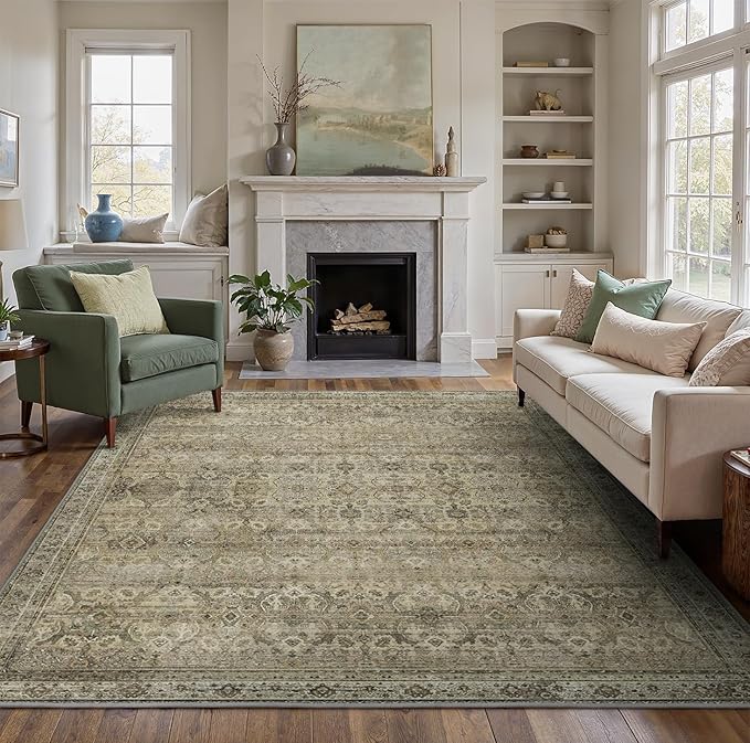 9X12 Area Rugs Machine Washable Rugs by BESBLEE