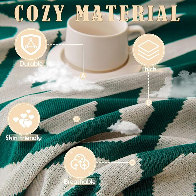 HANDONTIME Dark Green Couch Cover Boho Sofa Covers Washable Forest Green Dog - Image 4