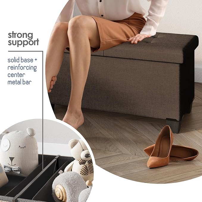 STORAGEBUD Storage Ottoman Bench - Image 6