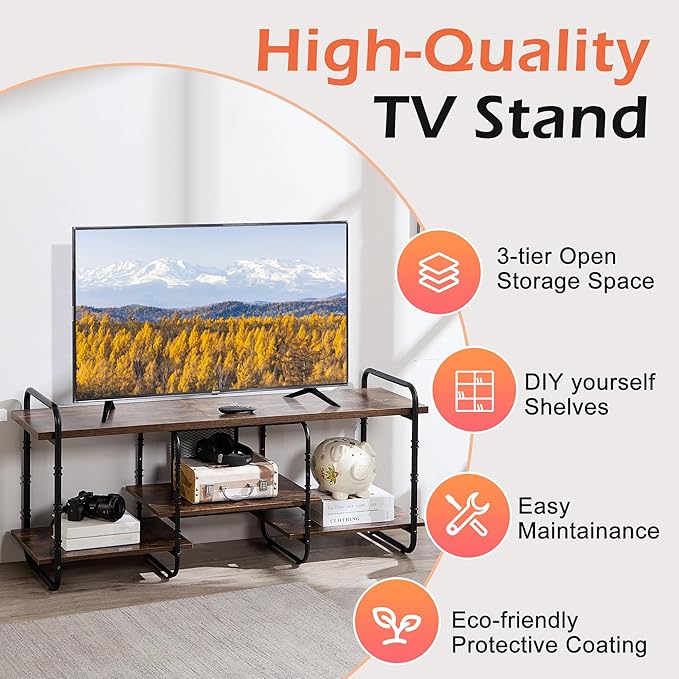 VECELO TV Stands up to 55 Inch, Entertainment Center/Media Console Table - Image 6