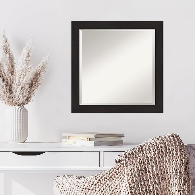 Amanti Art Brown Wall Mirror 24x24 Furniture Espresso Narrow Square Bathroom - Image 6