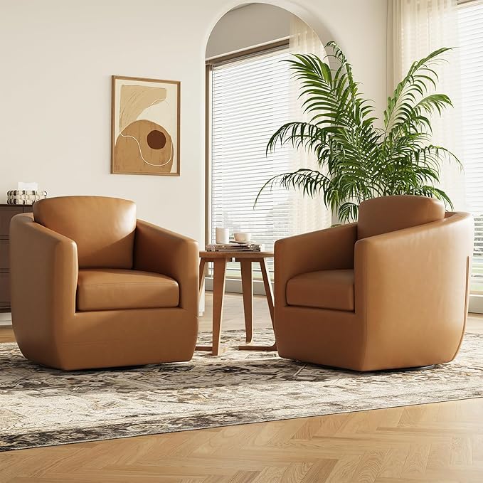 COLAMY 360° Swivel Accent Chair Set of 2 by COLAMYINC