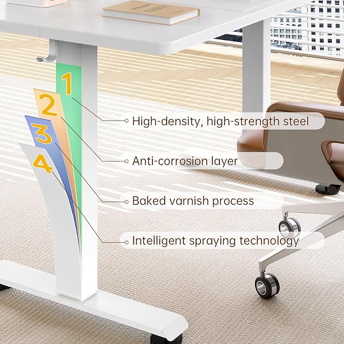 Veken 55 Inch Large Electric Standing Desk, 4 Memory Heights Adjustable - Image 7