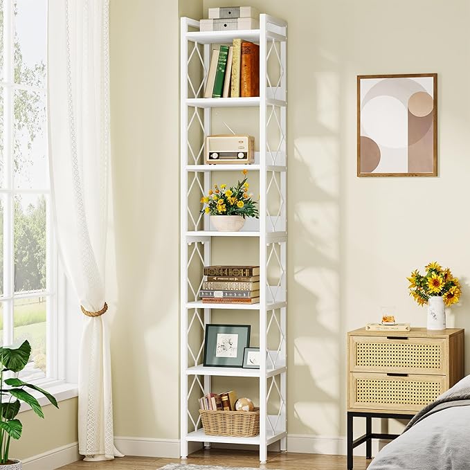 Tribesigns 78.7 Inch Extra Tall Narrow Bookshelf, 7 Tier Skinny Bookcase - Image 5