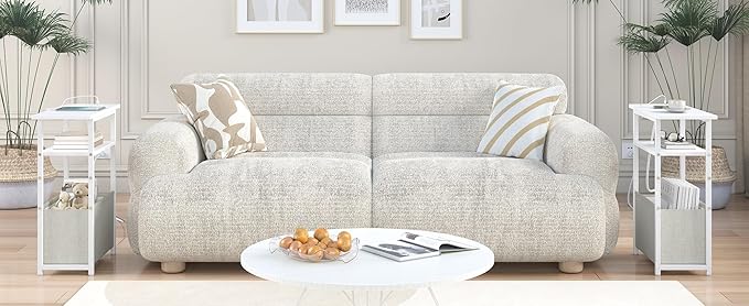 Narrow Side Table with Charging Station Set of 2, Small End Table - Image 7