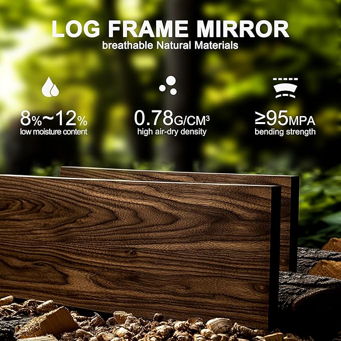 28x20 Inch Handcrafted Solid Wood Square Wall Mirror - Image 5